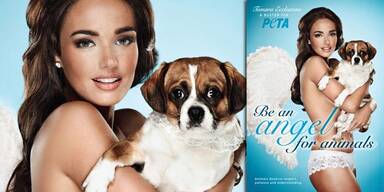 Tamara Ecclestone als nackter Peta-Engel