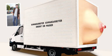 Mega-Busen als Wasserspender