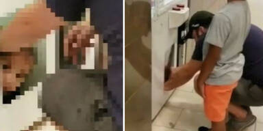 Vater steckt Kind in Automat um Ware zu klauen