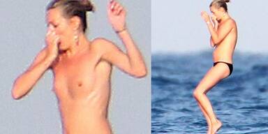 Kate Moss: Oben ohne auf Yacht