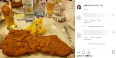 Zuckerberg isst Schnitzel