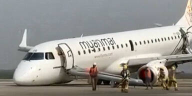 Video: Flugzeug landet ohne Vorderr&auml;der