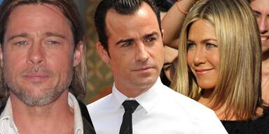 Brad Pitt, Justin Theroux, Jennifer Aniston