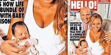 Mel B mit Baby Madison am Cover un Hello!