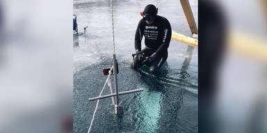 Wiener (43) Freitaucher bewusstlos unter dem Eis