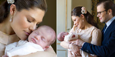 Schöne Prinzessin Victoria im Mutterglück