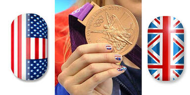 Nägel in Landesflaggen