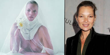 Kate Moss posiert als Oben Ohne-Nonne