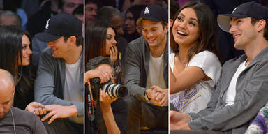 Mila Kunis & Ashton Kutcher: Verliebt beim Basketball