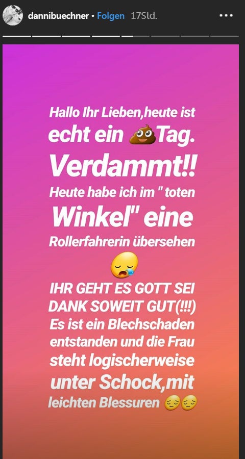 Danni Büchner verursachte Unfall - Rollerfahrerin im Krankenhaus