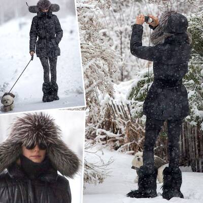 Olivia Palermo trotzt Schnee und Kälte