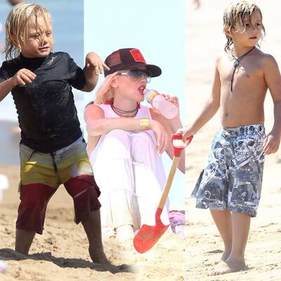 Gwen Stefani & ihre coolen Burschen am Strand