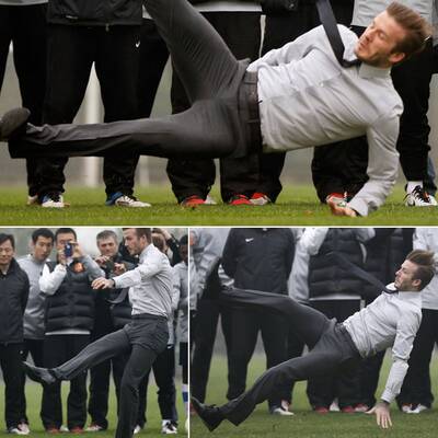 David Beckham: Ausrutscher am Fußballfeld