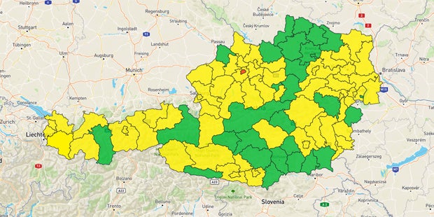 Diese Bezirke sind derzeit noch coronafrei