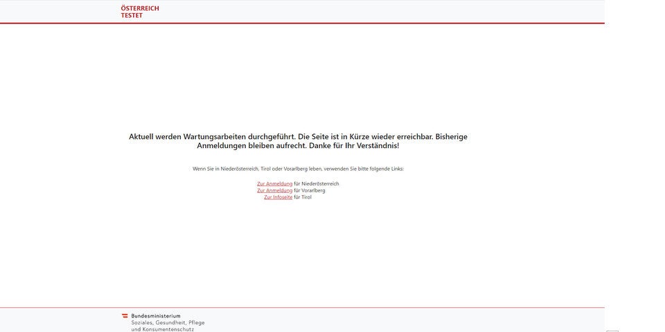 Daten-Panne um Seite für Massentest-Anmeldung