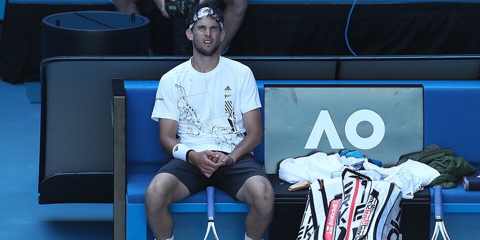 Ratlosigkeit bei Dominic Thiem in den Pausen ...