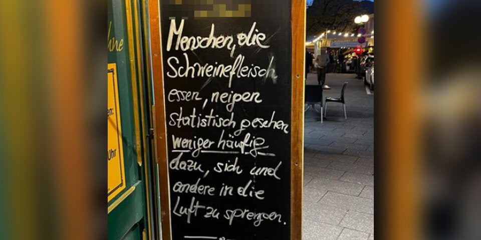 Schweinefleisch-Schild