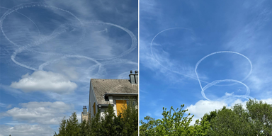 R&auml;tselraten um kreisendes Flugzeug &uuml;ber Wien