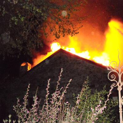 Großbrand auf Burg Klamm