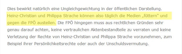 FPÖ Schreiben Anti-Strache NEwsletter