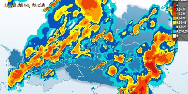 Stark-Regen ohne Ende über Österreich