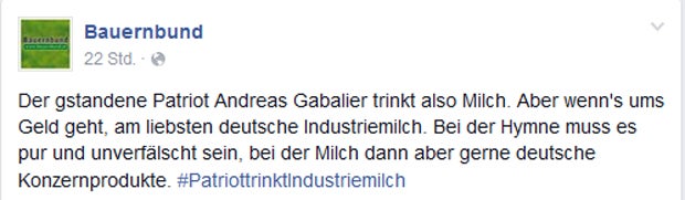 Bauern attackieren Andreas Gabalier