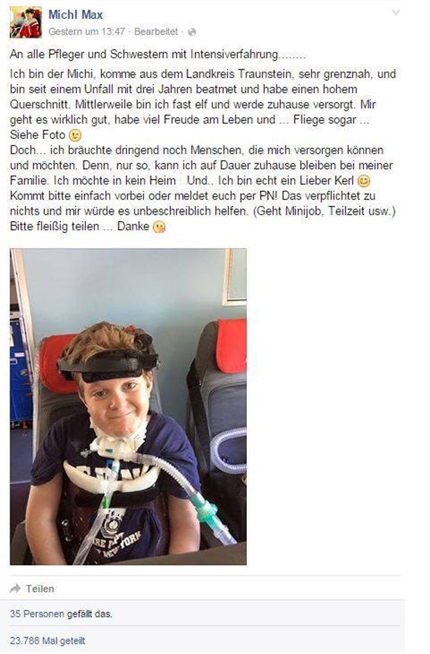 Kleiner Bub sucht Pflege-Hilfe – Facebook sperrt sein Profil