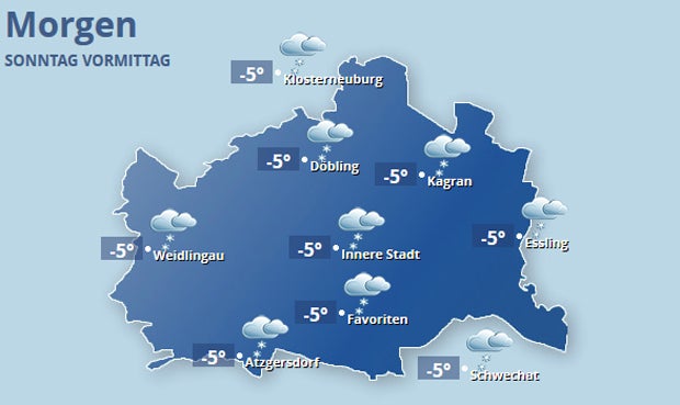 Schnee kommt bis nach Wien
