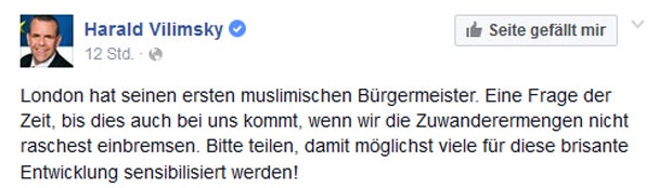 FPÖ: Vilimsky warnt vor muslimischem Bürgermeister