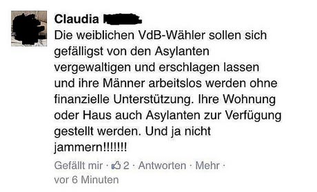 Hofer-Wähler wünschen VdB-Wählerinnen Vergewaltigung