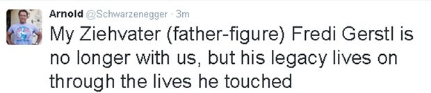Arnold Schwarzenegger via Twitter
