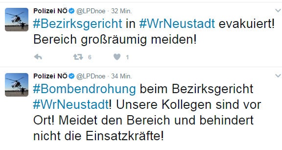 Mehrere Bombendrohungen in Wiener Neustadt