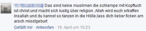Muslime hetzen über tanzende Frau mit Kopftuch