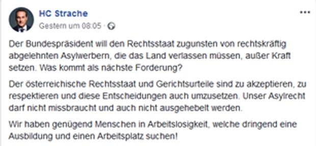 Strache attackiert Van der Bellen