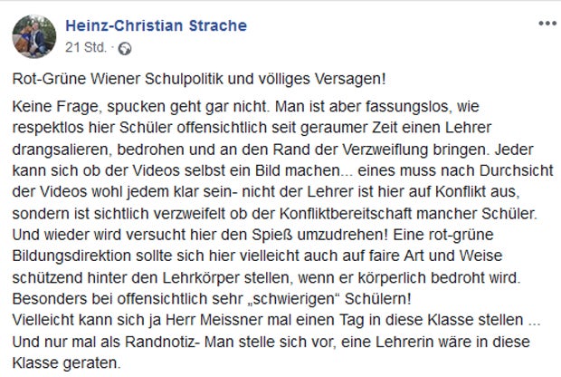 Spuck-Skandal: Strache attackiert Rot-Grün