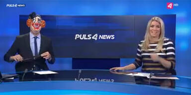 Puls 4-Moderator schockt mit Killer-Clown-Maske