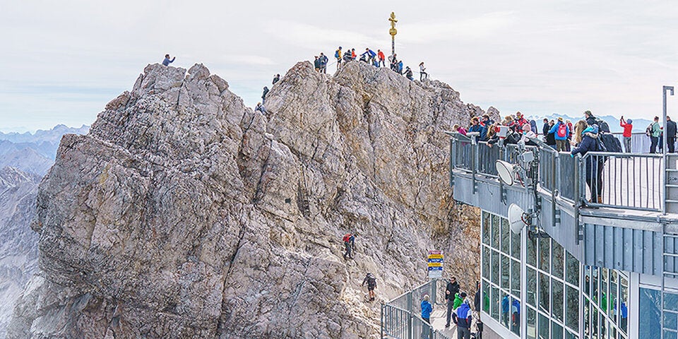 Zugspitze Massen Touristen Gipfel