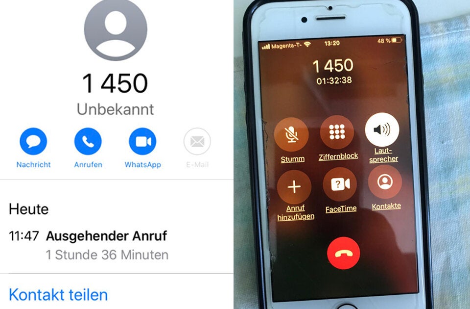 1450 Warteschleife Anrufe