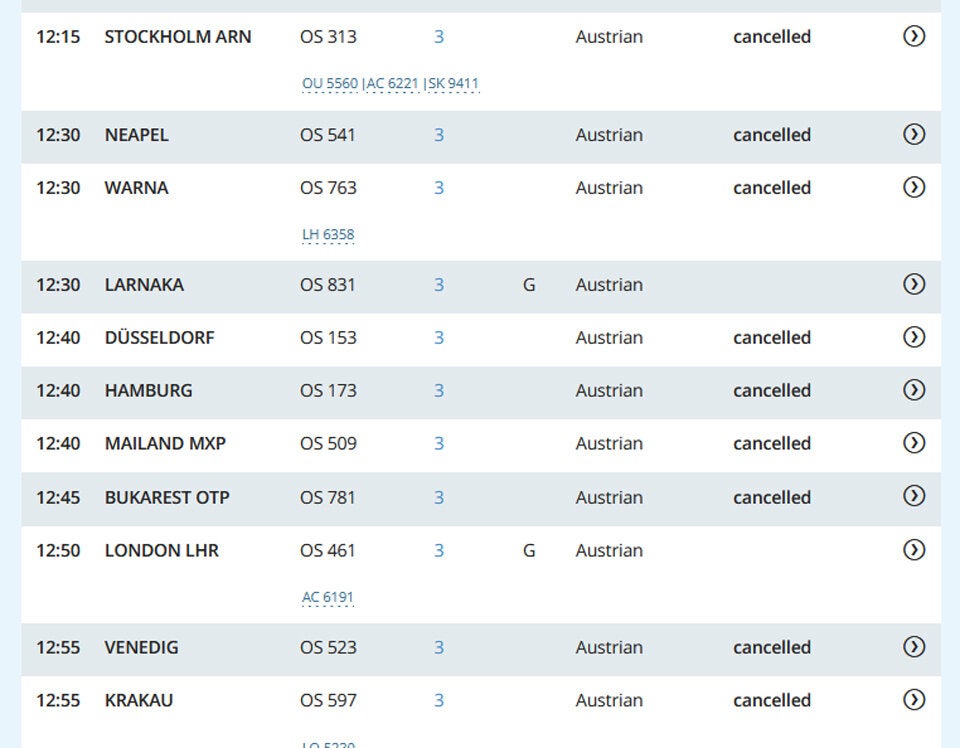 Reise-Chaos: Diese AUA-Flüge fallen heute aus