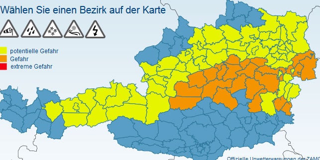 Tief Erik überflutet das Land