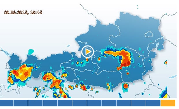 Unwetter-Alarm in Süd- und Ostösterreich