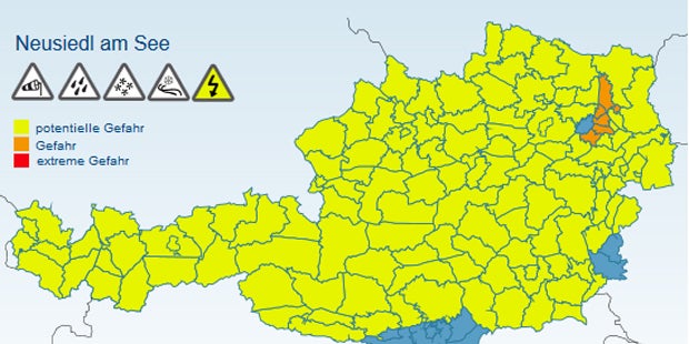 Unwetter über Österreich