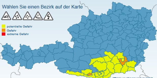 Hagel-Front verwüstet Österreich
