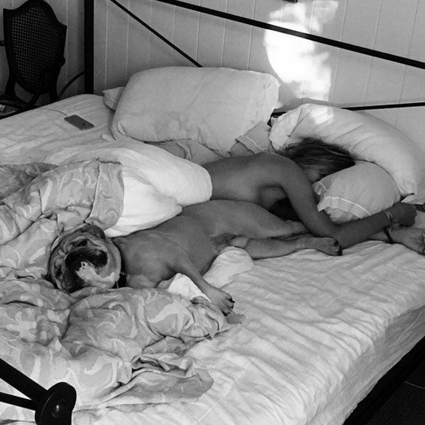 Heidi Klum: Nacktfoto mit Hund