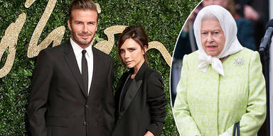 David & Victoria Beckham, Queen Elizabeth