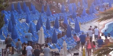 Irres Video: Hunderte Urlauber streiten sich um Liegen