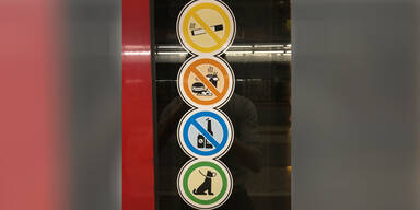 Essensverbot U6 Aufkleber Piktogramm