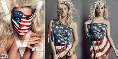 Ke$ha im Flaggenlook f&uuml;rs V-Magazine