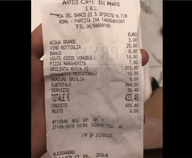 Zu teure Spaghetti: Wirt in Rom muss 5.000 € Strafe zahlen