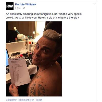 Robbie Williams' Postings aus Österreich